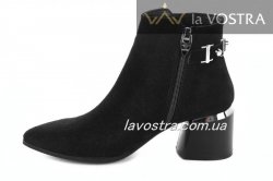 Ботинки женские Lirio 6725 (весенне-осенние, черный, замш)