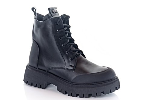 Черевики жіночі Slaturi 11451 (зимові, чорні, шкіряні)