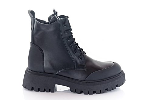 Черевики жіночі Slaturi 11451 (зимові, чорні, шкіряні)