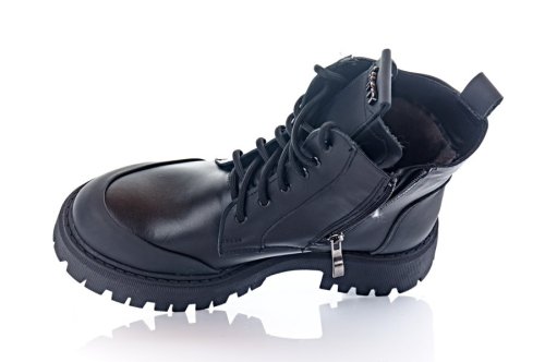 Черевики жіночі Slaturi 11451 (зимові, чорні, шкіряні)