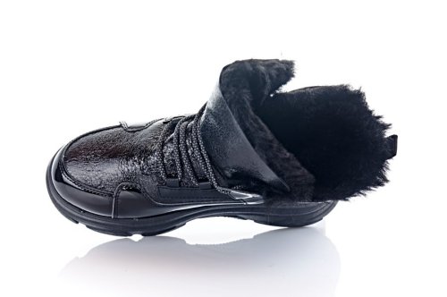 Черевики жіночі Slaturi 11454 (зимові, чорні, еко-лакові)
