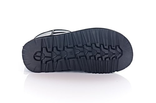Угги жіночі ITTS 11439 (зимові, чорні, шкіряні)
