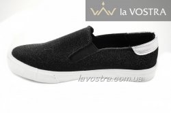Сліпони жіночі Weide 3831 (весна-літо-осінь, чорний, текстиль)