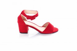 Босоножки женские Smail Swan 5843 (весна-лето-осень, красный, эко-замш)