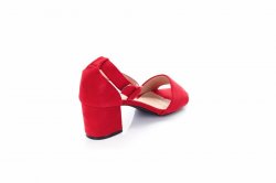 Босоножки женские Smail Swan 5843 (весна-лето-осень, красный, эко-замш)