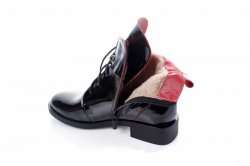 Черевики жіночі Lady 7435 (зимові, чорний, лак)