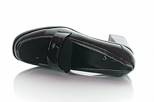 Туфлі жіночі S.S 9704 (весняно-осінні, чорні, еко-лак)