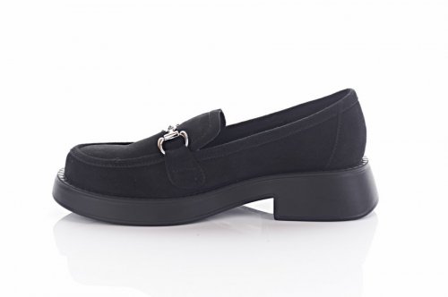 Лофери жіночі Steffe 9373 (весняно-осінні, чорний, натуральний замш)