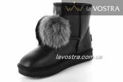 Угги женские ITTS 6745 (зимние, черный, эко-кожа)