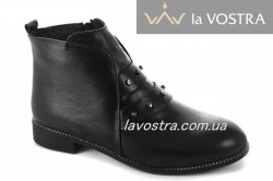 Черевики жіночі Vlamal 6756 (весняно-осінні, чорний, шкіра)