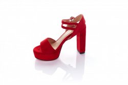 Босоніжки жіночі Mengtin 7198 (літо, червоний, еко-замш)