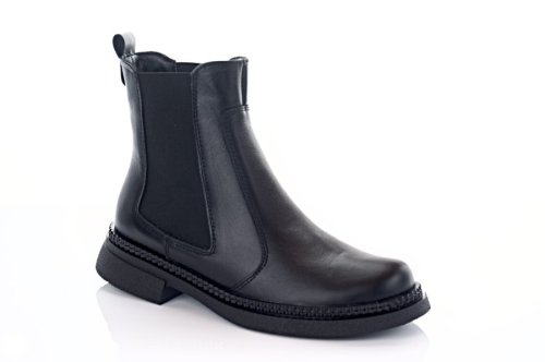 Черевики жіночі EDAN 10688 (весняно-осінні, чорні, шкіряні)