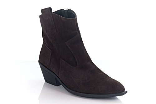 Козачки жіночі EDAN 11363 (весняно-осінні, шоколадні, велюрові)