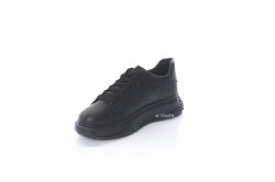Кроссовки женские Owya 8056 (весенне-осенние, черный, эко-кожа)