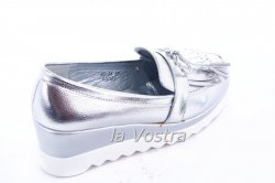 Туфли женские Seastar 4908 (весна-лето-осень, серебро, эко-лак)