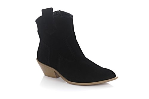 Козачки жіночі EDAN 10443 (весняно-осінні, чорні, замшеві)