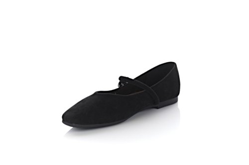 Балетки женские Mejdelli 10433 (весна-лето-осень, черные, эко-замша)