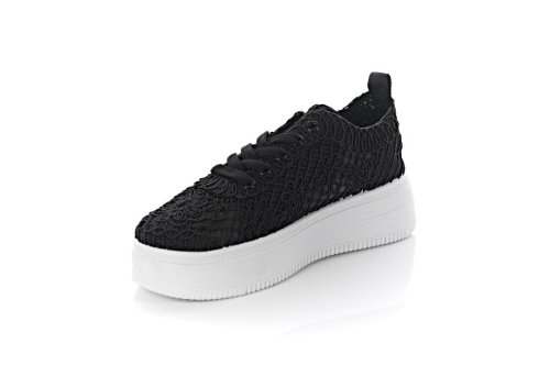Кроссовки женские Seastar 10428 (весенне-осенние, черные, эко-кожанные)