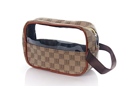 Косметичка жіноча SunwinRoyal 9987 (коричнева, текстильна)