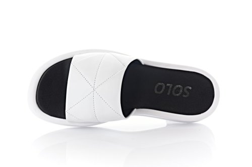 Шльопанці жіночі Solo 8743 (літні, білі, шкіряні)