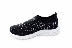 Мокасины женские Seastar 7133 (лето, черный, текстиль)