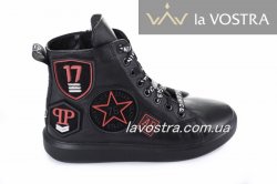 Черевики жіночі Esve stule 803чк (весняно-осінні, чорний, шкіра)