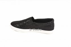 Слипоны женские Weide 3872 (весна-лето-осень, черный, текстиль)