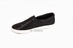 Слипоны женские Weide 3872 (весна-лето-осень, черный, текстиль)