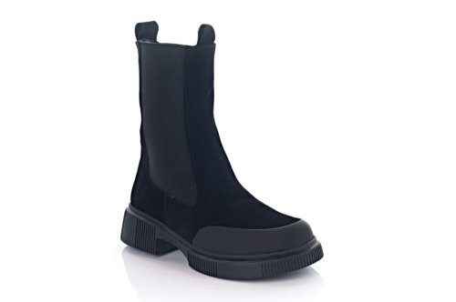 Черевики жіночі Slaturi 11483 (зимові, чорні, замшеві)