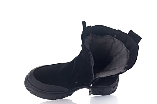 Черевики жіночі Slaturi 11483 (зимові, чорні, замшеві)