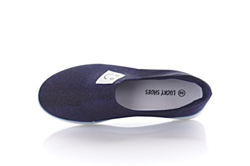 Сліпони жіночі Lucky shoes 3774 (весна-літо-осінь, синій)