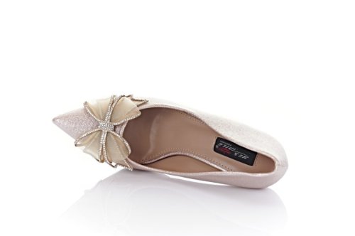 Туфли женские Smail Swan 10621 (весна-лето-осень, шампань, эко-кожанные)