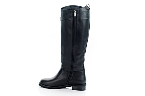 Чоботи жіночі Marini 10645 (зимові-європейка, чорні, шкіряні)