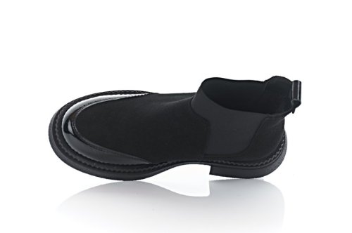 Черевики жіночі EDAN 10681 (весняно-осінні, чорні, замшеві-лакові)